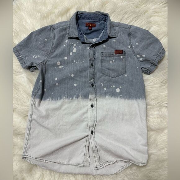 Boys 7 for all Mankind Acid Wash Button Up Top size Medium - Picture 1 of 5